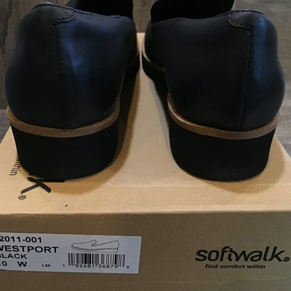 Softwalk Black Westport Women's 10W Cozy Leather Shoe - Picture 3 of 4